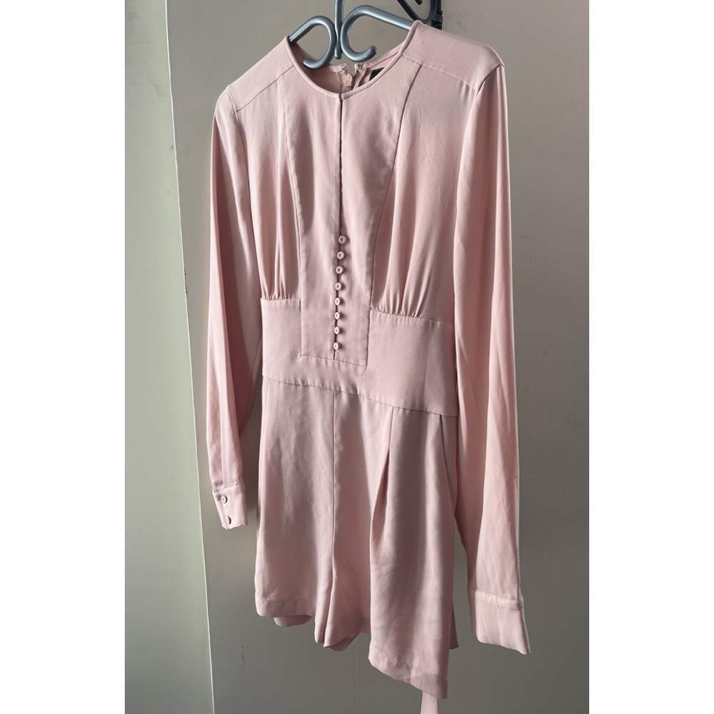 Bcbgmaxazria Pale Peach Long Sleeve Romper Size Small